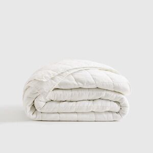 NWT QUINCE European Linen Box Quilt King/Cal King White 6154